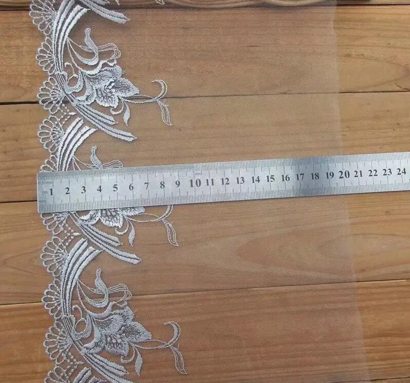 1 метр Ширина 21 см аксессуары для одежды DIY серый гипюр кружевная отделка тюль