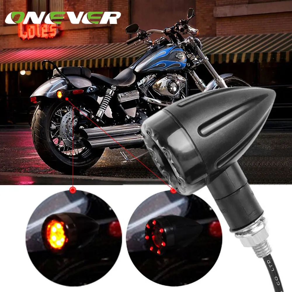 

2pcs Motorcycle Brake Lights Turn Signal Indicators Light Brake Motorcycle LED Turn Signal Stop Lights For Harley Chrome Scooter