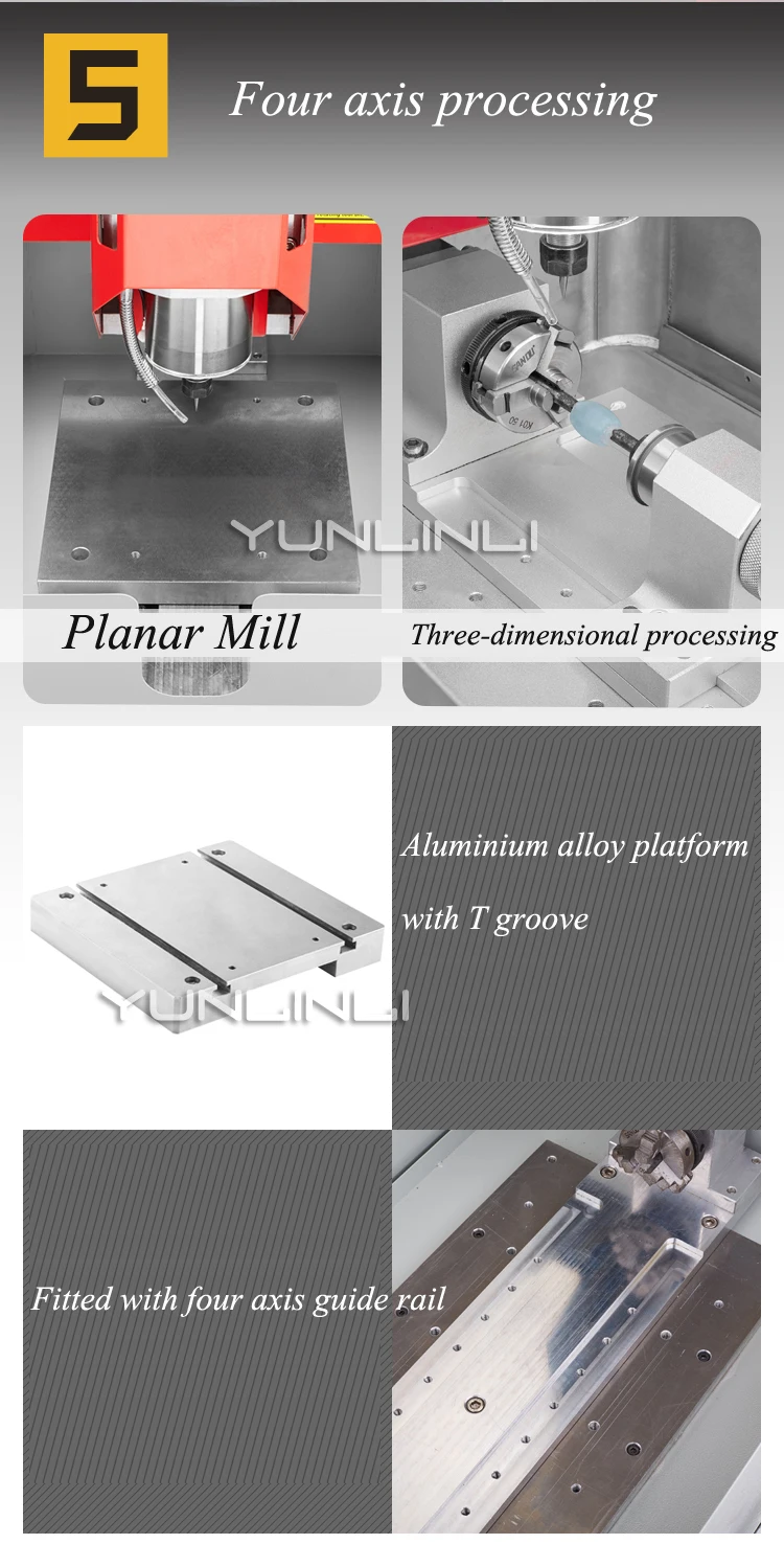 CNC малая гравировальная машина 24000 об./мин. 800 Вт 4 оси Электрический Multifuction нефрита воск серебро ювелирный станок для резьбы SMART