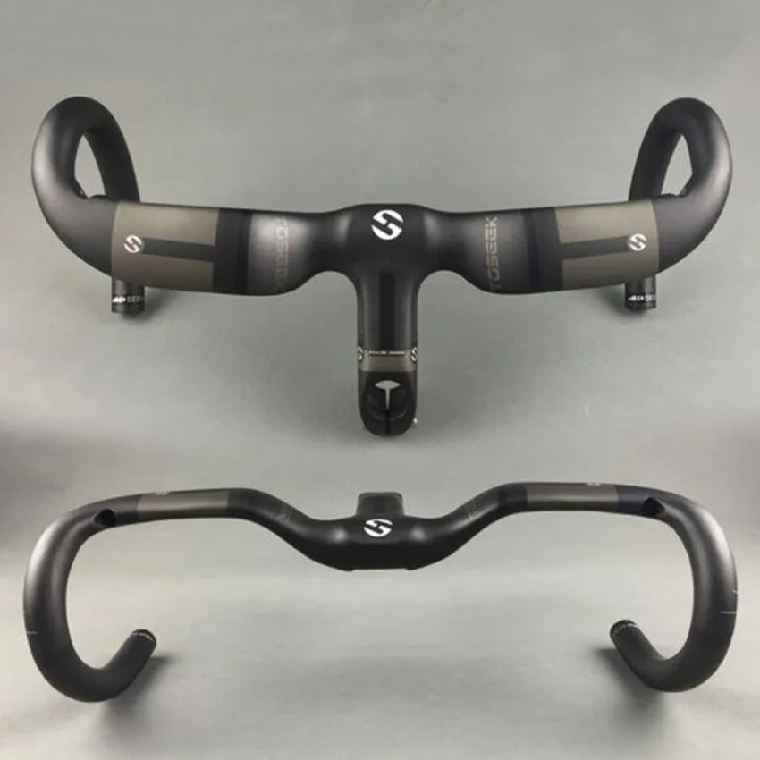

TOSEEK Carbon Fibre Bike Handlebar Road Bike handle bar stem 80/90/100/110/120x400/420/440*31.8mm Cycling parts