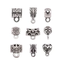 20 шт античный серебряный шарм, бусины-разделители, зажимы для подвески, подвески, застежки, разъемы для браслета, ожерелья, ювелирных изделий