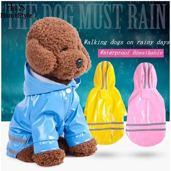 PU Button Summer Stripe Pink etc Patchwork Autumn Casual Raincoat Yellow Dog Spring Blue Pet Rain Cat Waterproof |