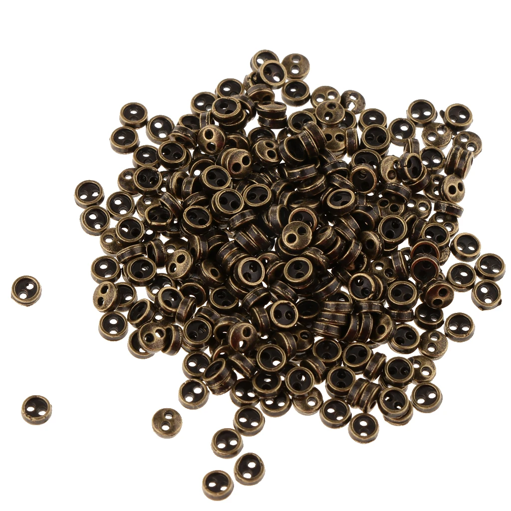 300pcs/set Mini Metal Tiny Buttons for Doll Clothes DIY Making Accessories Light Bronze