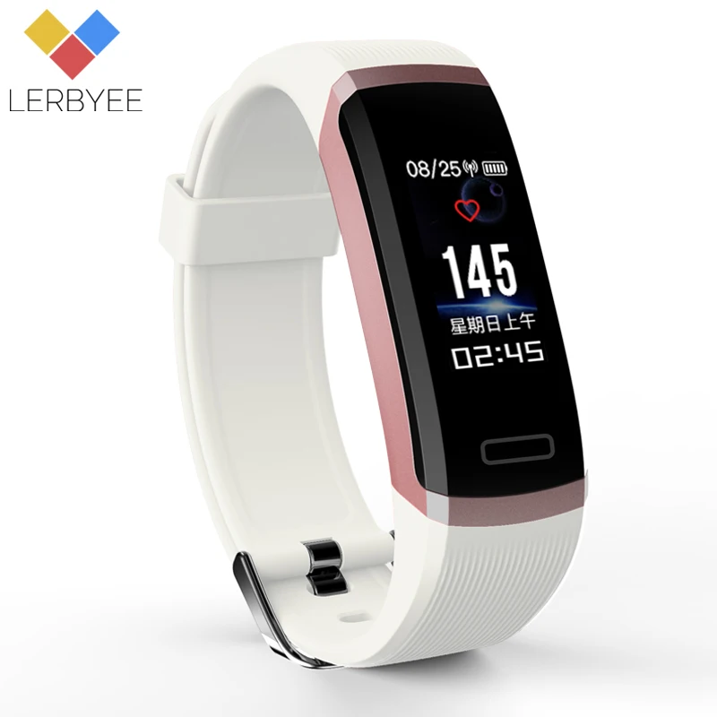 Kopen Lerbyee Smart Armband GT101 Kleur Screen Hartslagmeter Fitness Tracker Bluetooth Smart Band Zwarte Mannen voor iPhone 7 Huawei