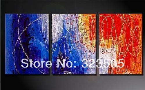 Большой 3 шт. современного аннотация холст стены искусства ручная роспись арт
