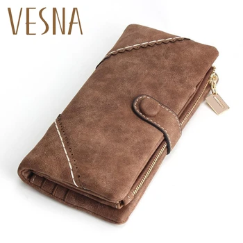 

With Zipper Coin Bag New 2019 Women Wallets Brand Purses Female Long Thin Wallet Passport Holder ID Card Case