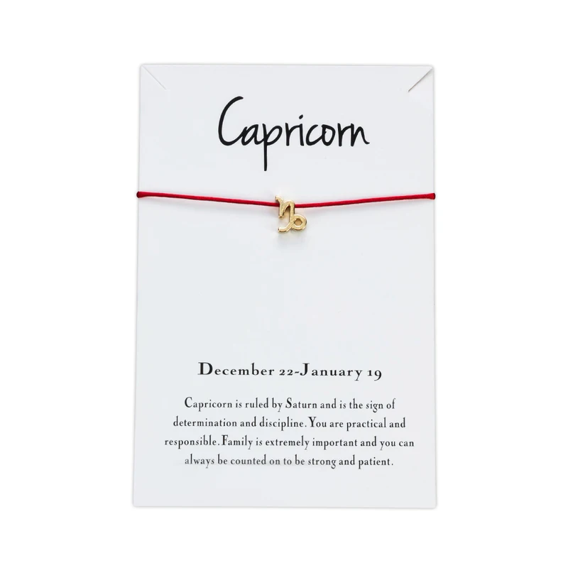 12 созвездий красный браслет для женщин и мужчин с надписью Wish Card Cancer Leo Virgo Libra
