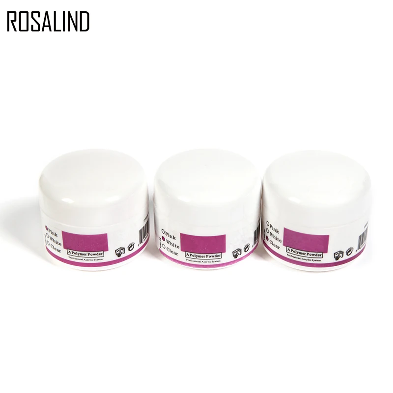 

ROSALIND 1PCS Acrylic Powders Pink Clear White Three Colors for Nail Art Tips Builder Manicure Nail Polymer Nail Tools