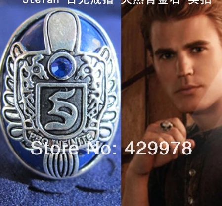 Freeshipping wholesale a lot Vampire Diary Damon Finger stone Ring letter engraved Retro Punk stefan ring | Украшения и