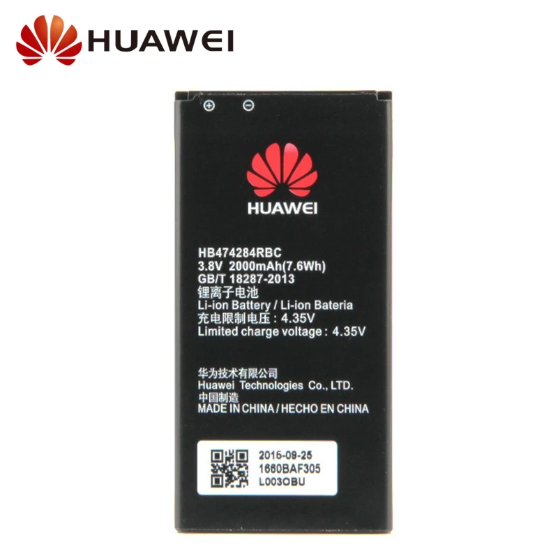 Оригинальная замена Батарея huawei HB474284RBC для huawei C8816 Y550 Y560 Y625 Y635 G521 G620 Y5 Honor 3c lite Батарея 2000 ма-ч