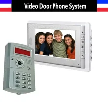 7 Inch Monitor Video Door Phone Intercom System ID Password Unlocking Video Doorphone Doorbell kit 1-Camera 1-Screen