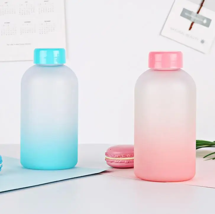 

TECHOME Cute Bottle Creative Fashion Gradient Plastic Water Bottle Lovely Men and Women Student Couple Outdoor Bottle