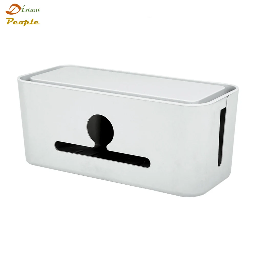 

Hard Plastic Wire Tidy Storage Box Rectangular Cable Winder Container Case Fireproof ABS Power Strip Desk Organizer