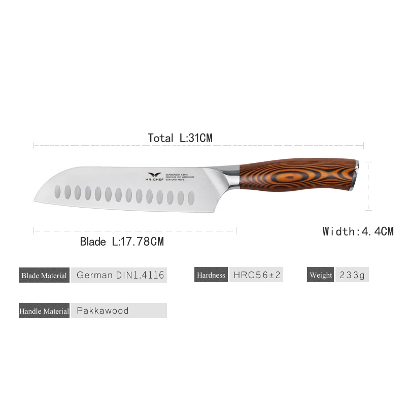 Professional 7Inch Santoku Knives Japanese Multi Kitchen Chef Knife High Carbon German Steel Pakkawood Handle Home Cooking Tools Professional 7Inch Santoku Knives Japanese Multi Kitchen Chef Knife High Carbon German Steel Pakkawood Handle Home Cooking Tools