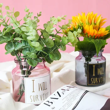

Nordic Creative Small Glass Flower Vase Ornaments Hydroponic Plants Glass Vase Miniature Desktop Crafts Home Decor Accessories