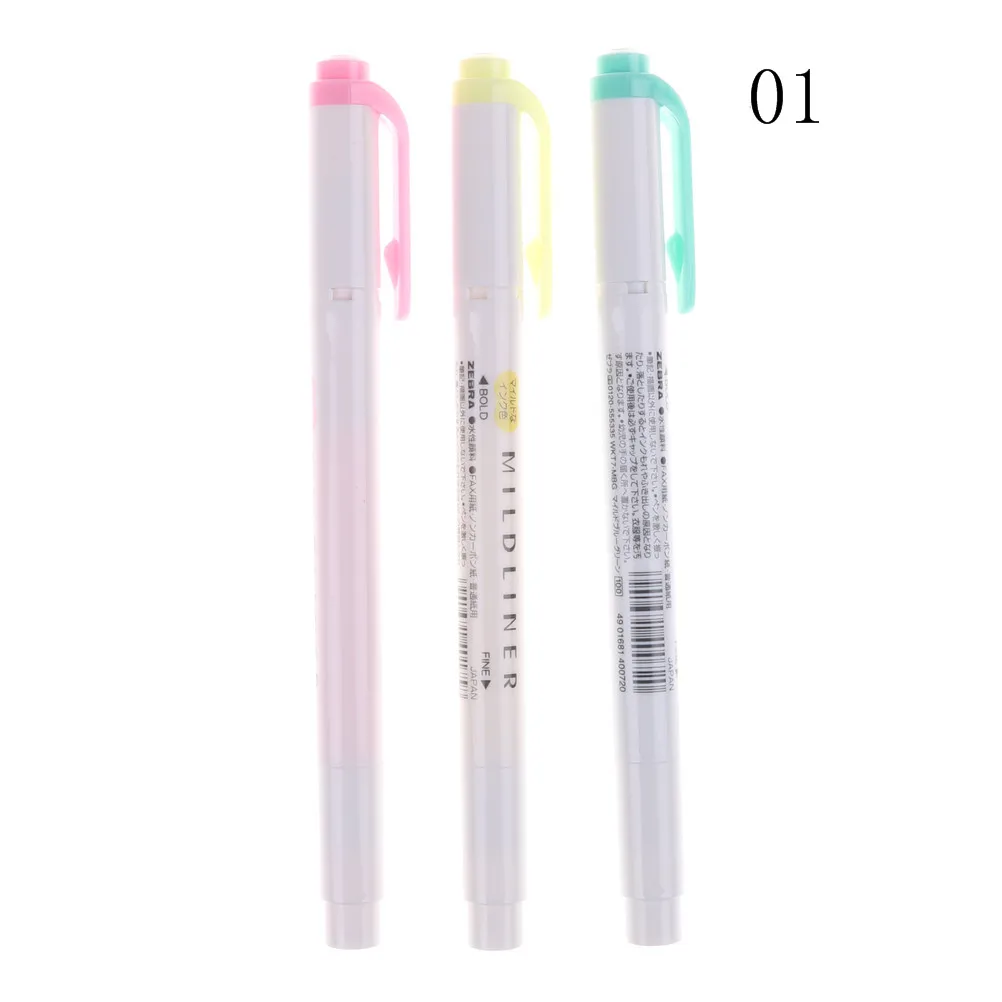 5 шт./компл. школьные канцелярские Зебра Мягкий лайнер люминесцентные ручка двуглавый Highlighter ручка Цвет Mark ручка Симпатичные - Цвет: 3pcs fluorescent