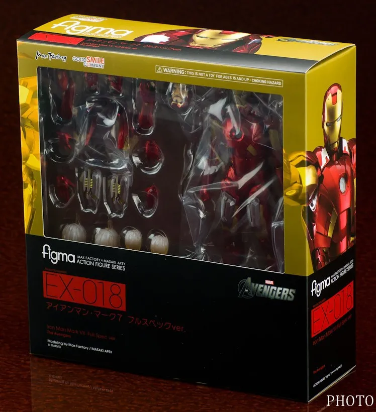 Figma MAX EX-018 Мститель Железный человек 15 см Marvel Железный человек фигурка модель игрушки - Цвет: red with box