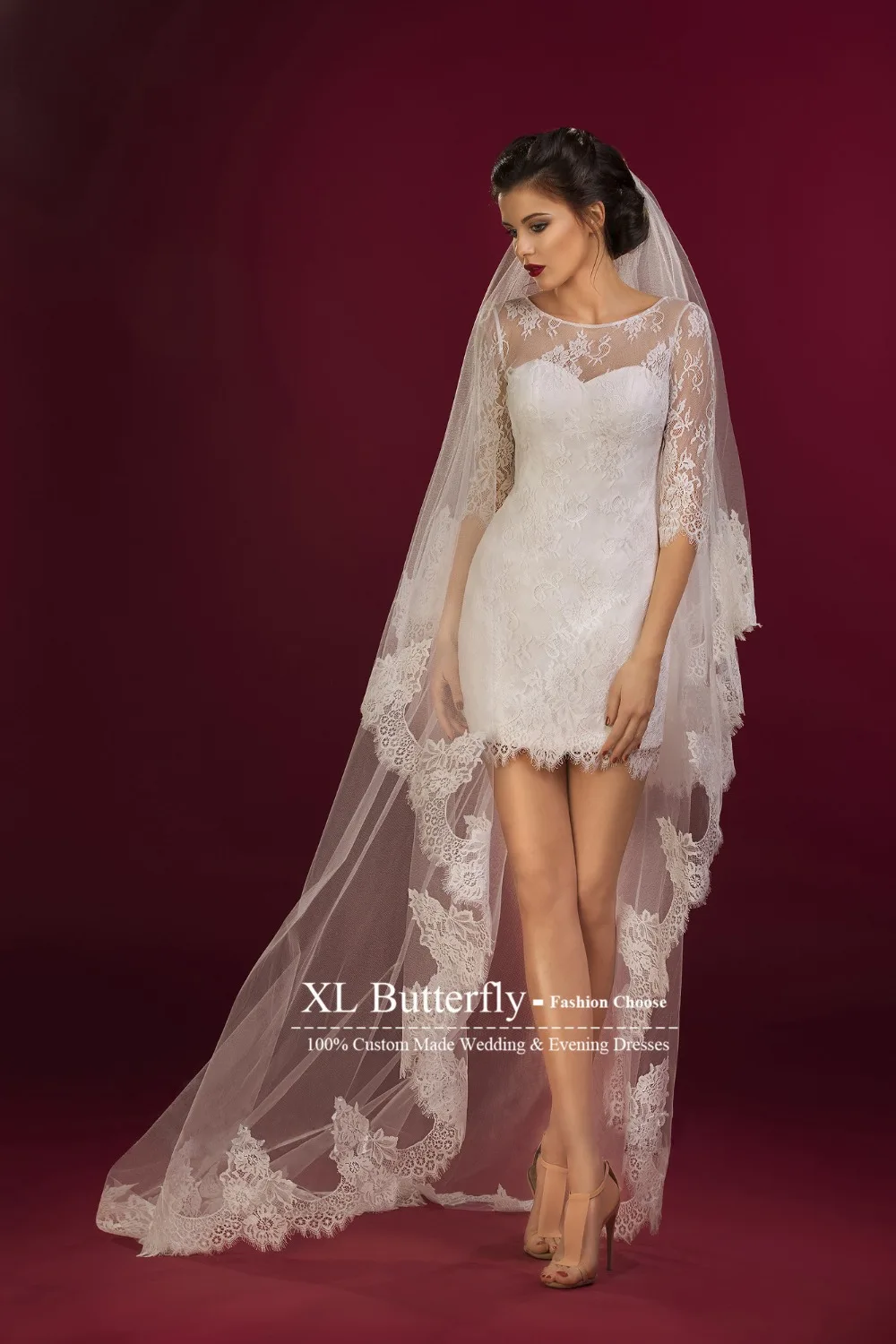 Mini Wedding Dress with Sleeves