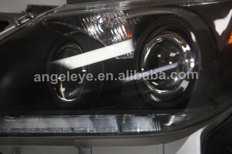 Светодиодный головной фонарь с линзой проектора 2012- года для Lexus LX570 черный корпус LZ