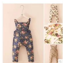 2015 New Arrival Print Unisex Straight Elastic Waist Broadcloth Overalls Child Denim Overalls Jumpsuit Jeans