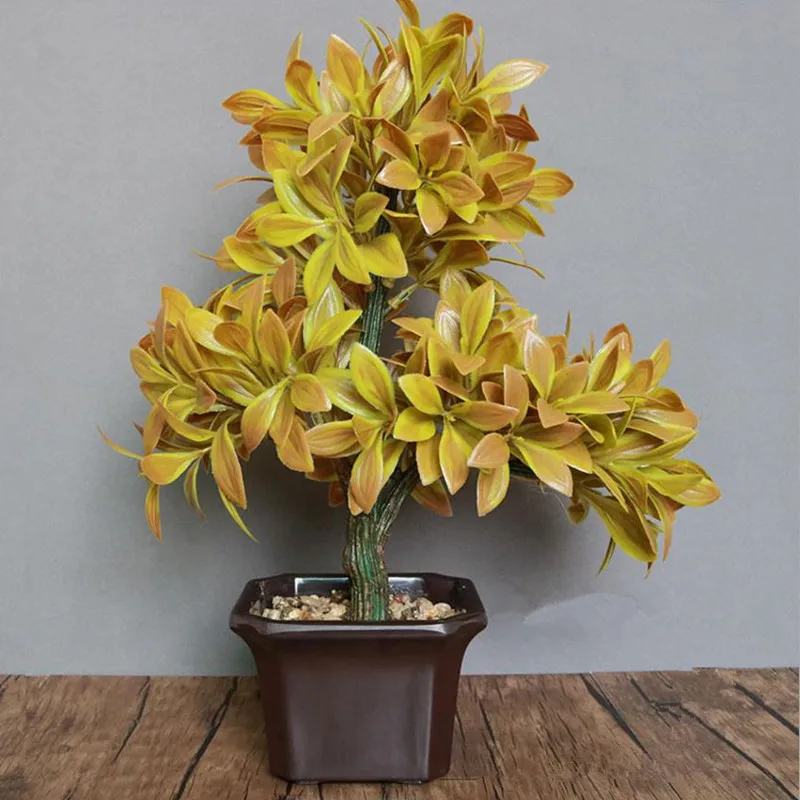 Flone Artificial Plant Potted Simulation Plastic Fake Flower Bonsai For Interior Decoration Office Home Bedroom Decoration (2)