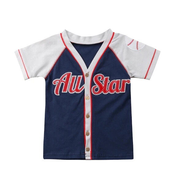 

Summer Toddler Kids Boy Girl Cotton Short Sleeve Baseball Tops Tee Shirt