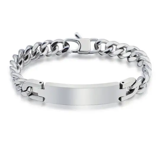 Personality Blank Stainless Steel Plate Chain Bracelet Engraved Men Personality Blank Stainless Steel Plate Chain Bracelet Engraved Men In Bangles From Jewelry Accessories On Aliexpress Alibaba Group