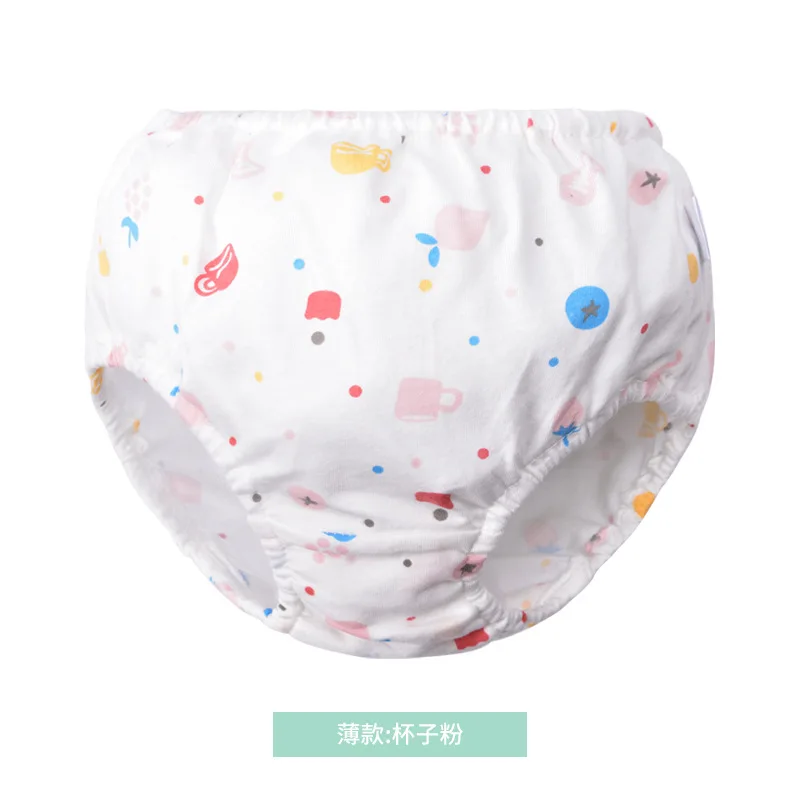 0-7Y Baby Girls Panties Toddler Boys Underwears Infant Cotton Training Reusable Nappy Washable Diapers Cover Cartoon Bread Pants - Цвет: 02