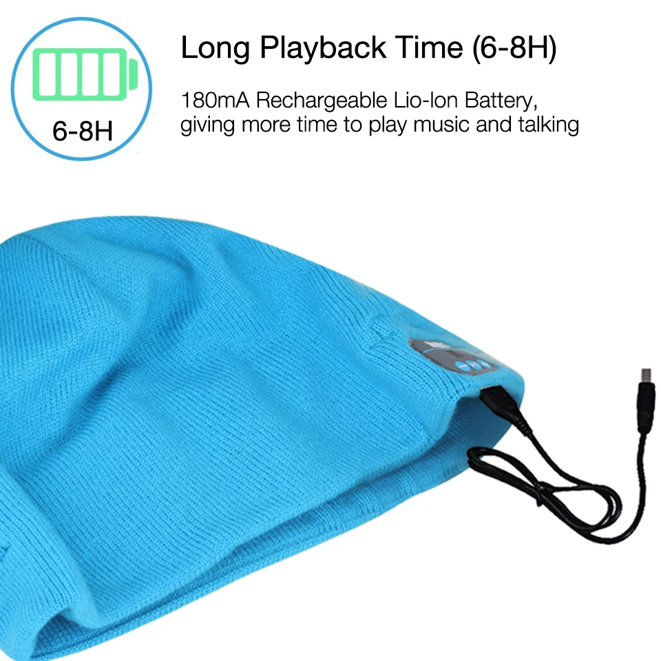 August EPA20L Rechargeable Bluetooth Beanie Hat