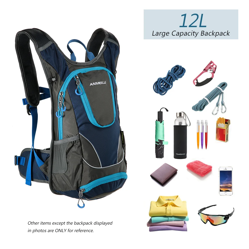 ANMEILU 12L водонепроницаемый альпинистский рюкзак ультралегкий гидратационный водный мочевой пузырь пакет сумка с дождевиком шлем крышка Кемпинг Туризм