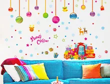 New Year christmas decorations for home wall stickers home decor diy wall decals adesivo de parede natal