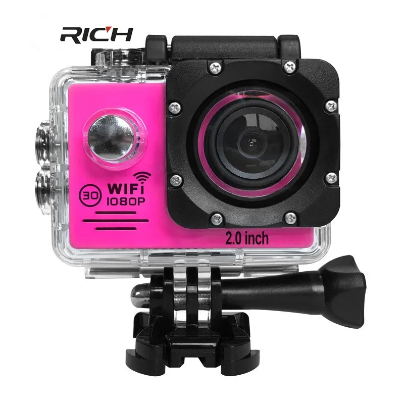 Новая экшн камера Full HD 1080P 30FPS rich Stlye Novatek96655 Wi Fi водонепроницаемая Спортивная для