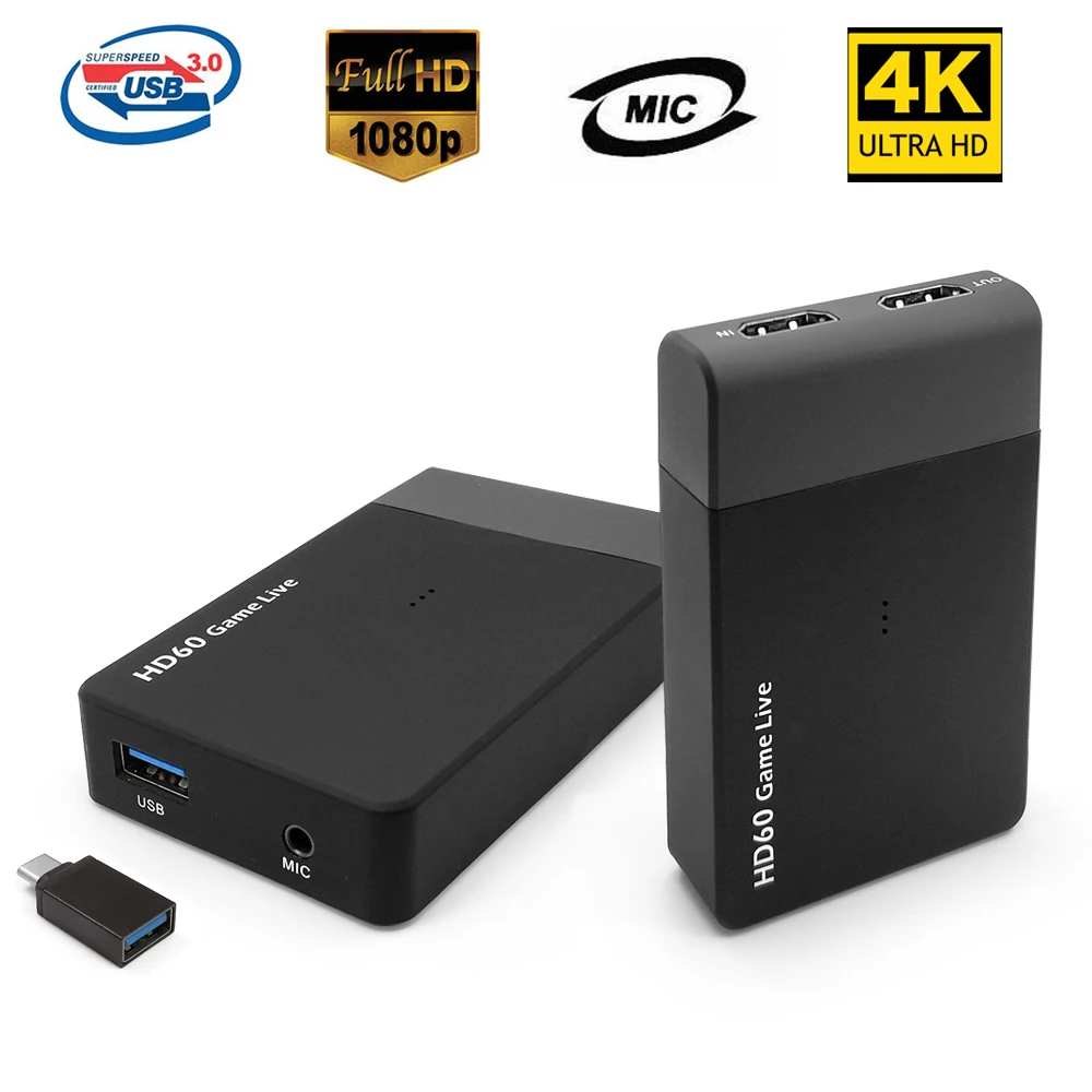 

EarRise ezcap261M USB 3.0 HD Video game Capture 4K 1080P Game Live Streaming Video Converter Support 4K Video for XBOX One PS3 4