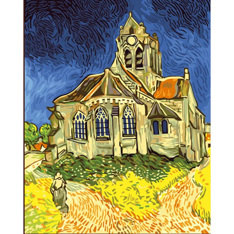 

Full Square round Diamond Painting Van Gogh Orville Church 5D DIY diamond embroidery sale Picture Rhinestone decor home WG481