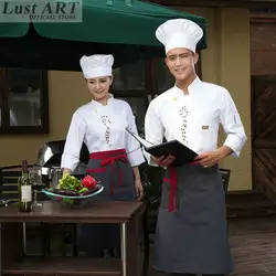 Еда услуги китайский еда для женщин мужчин белый шеф повар куртка Отель Ресторан Кухня Повара одежда Китайский магазин одежды BB077C