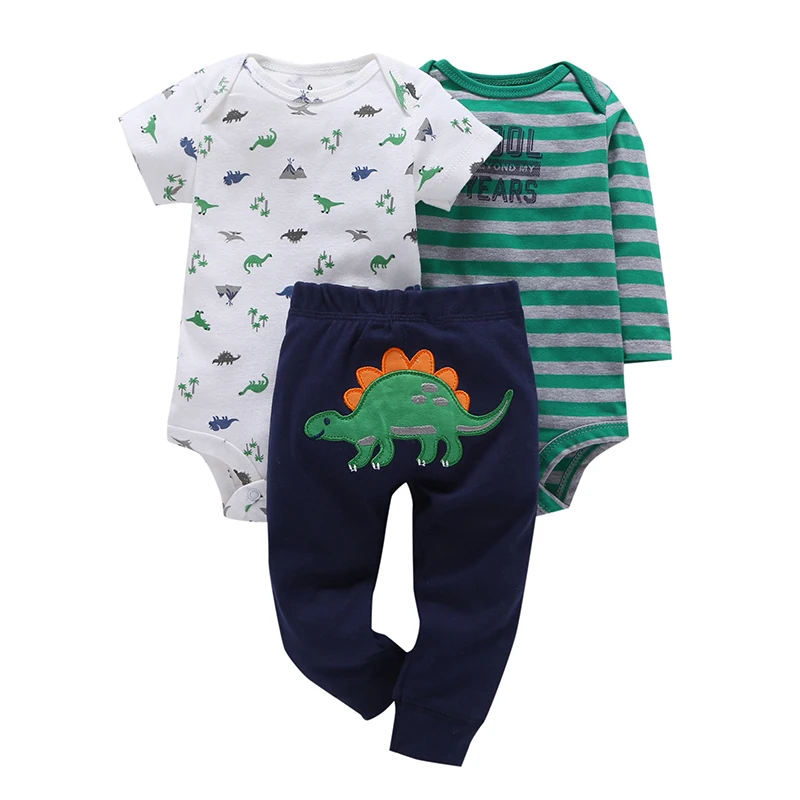 Baby Girl Clothes Cartoon Unicorn Romper+Long Sleeve Bodysuit+Pants 2021 Newborn Boy Infant Clothing New Born Babies Summer Set stylish baby clothing set
