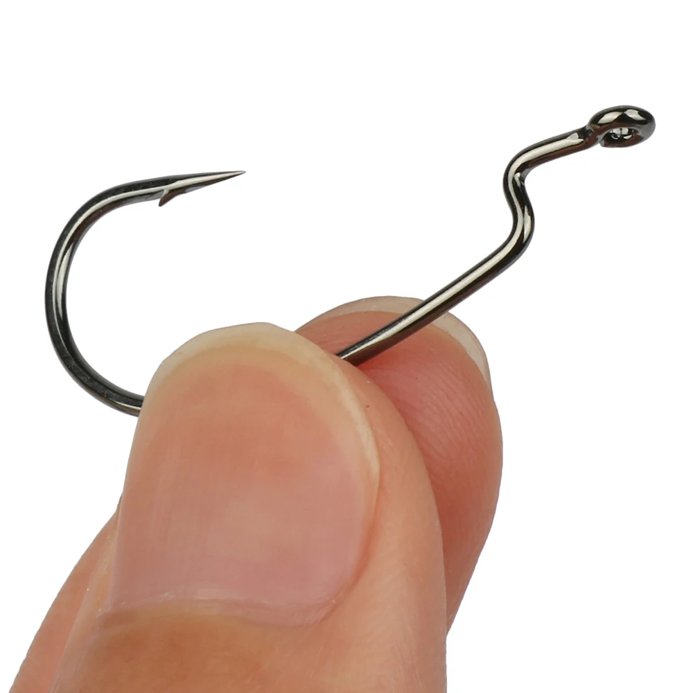 Tsurinoya 40pcs/lot Fishing Hook Barbed Offset fishhooks Fit for Texas Carolina Florida Rigs 4 sizes (4packs)