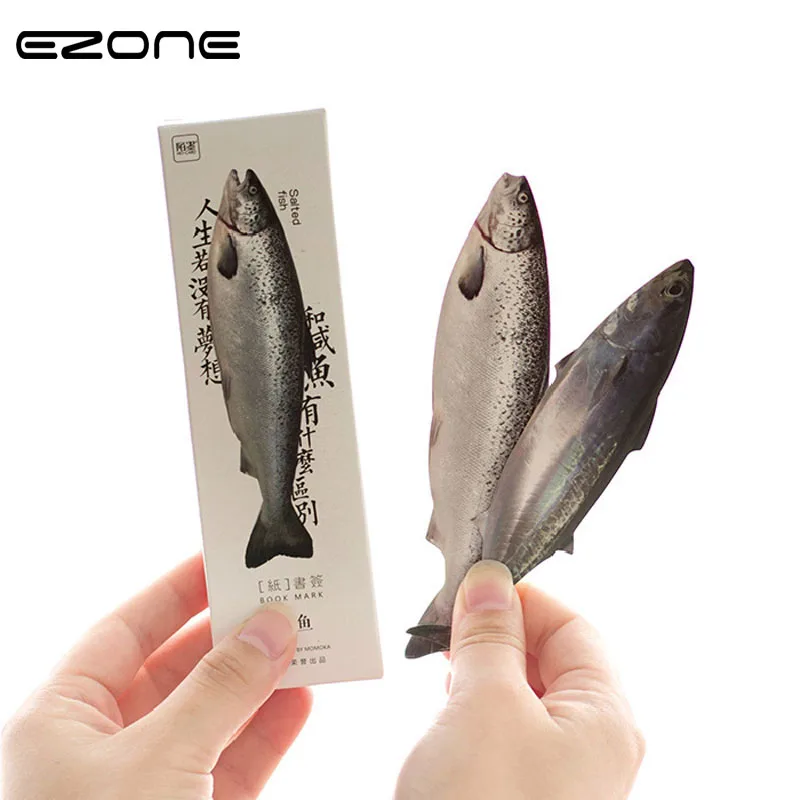 

EZONE Creative Bookmarks Simulation Feather Fish Pattern Stationery School Students Bookmarks Promotional Gifts School Supplies