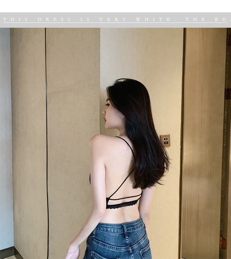 Пикантные Красота Back Crop Top бюстгальтер Для женщин завернутый груди дышащая кружева полосатый эластичный бюстгальтер нижнее белье с ремешками дамы белье
