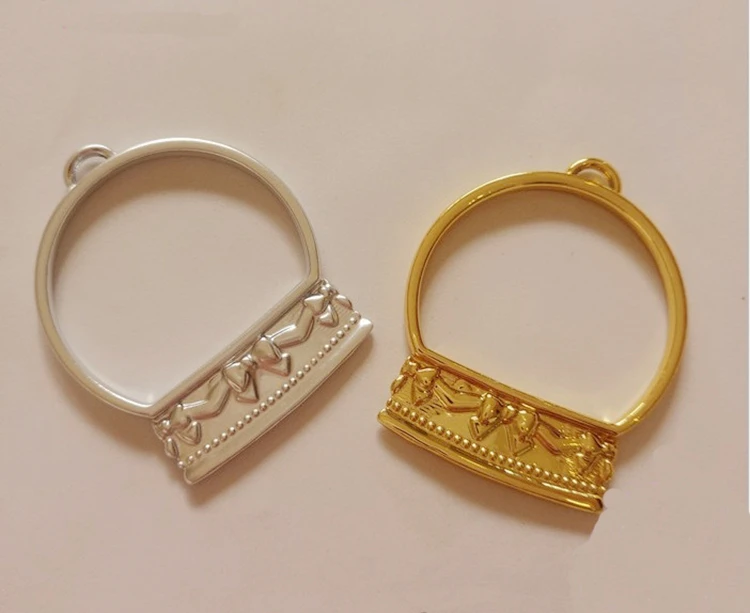 

GLADZGT 10 pcs/lot Crystal ball shape Metal Frame Pendant Gold Charm Bezel Setting Cabochon Setting UV Resin Charms