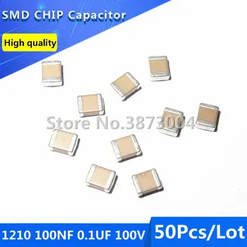 

50pcs 1210 100NF 0.1UF 100V Thick Film Chip Multilayer Ceramic Capacitor
