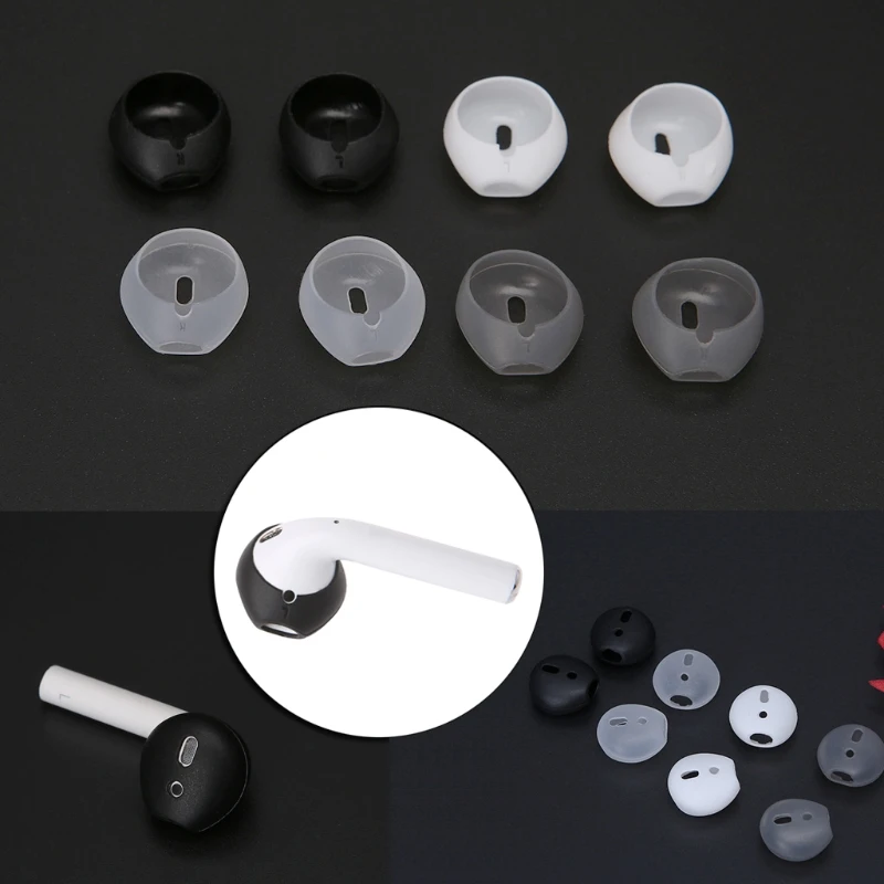 4 Pairs Silicone Antislip Earphone Earbuds Tips Cover For AirPods Apple EarPods