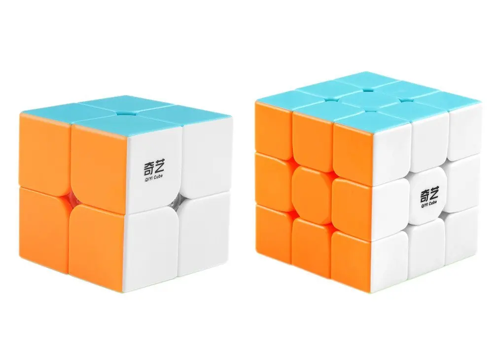 D-FantiX Qiyi магический куб набор Qidi s 2x2 воин W 3x3 Stickerless speed Cube набор 2x2 3x3 головоломка игрушка