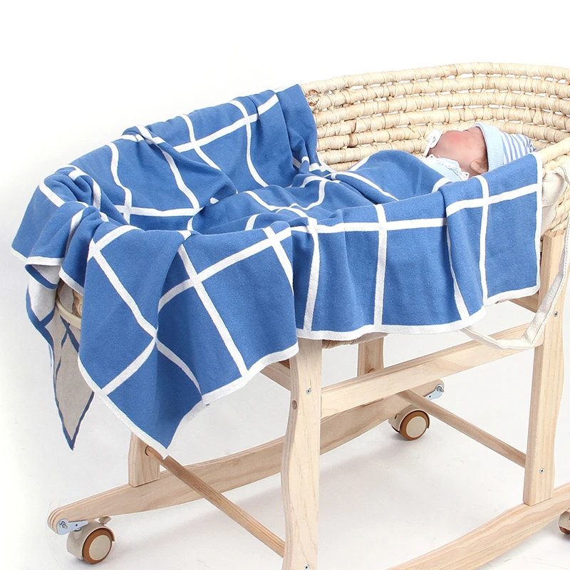 Одеяльца для новорожденных осеннее дышащее хлопковое муслиновое вязанная крючком Детская Одеяло обертывание постельные принадлежности диван коляска одеяло