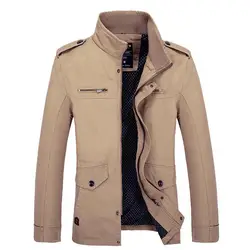 2019 весенне-осенняя мужская куртка, однотонная Повседневная куртка с воротником-стойкой и длинными рукавами на молнии, тонкая ветровка для