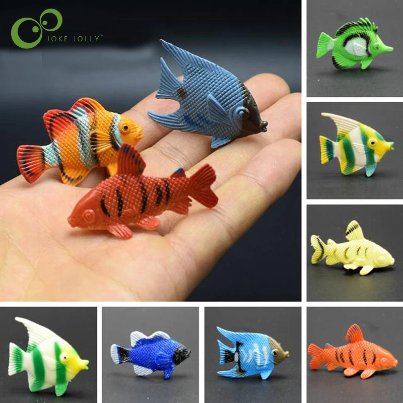 12 pcs Tropical Ocean Fish Pet Figures Toy Gift Sea Life Model Toys PVC