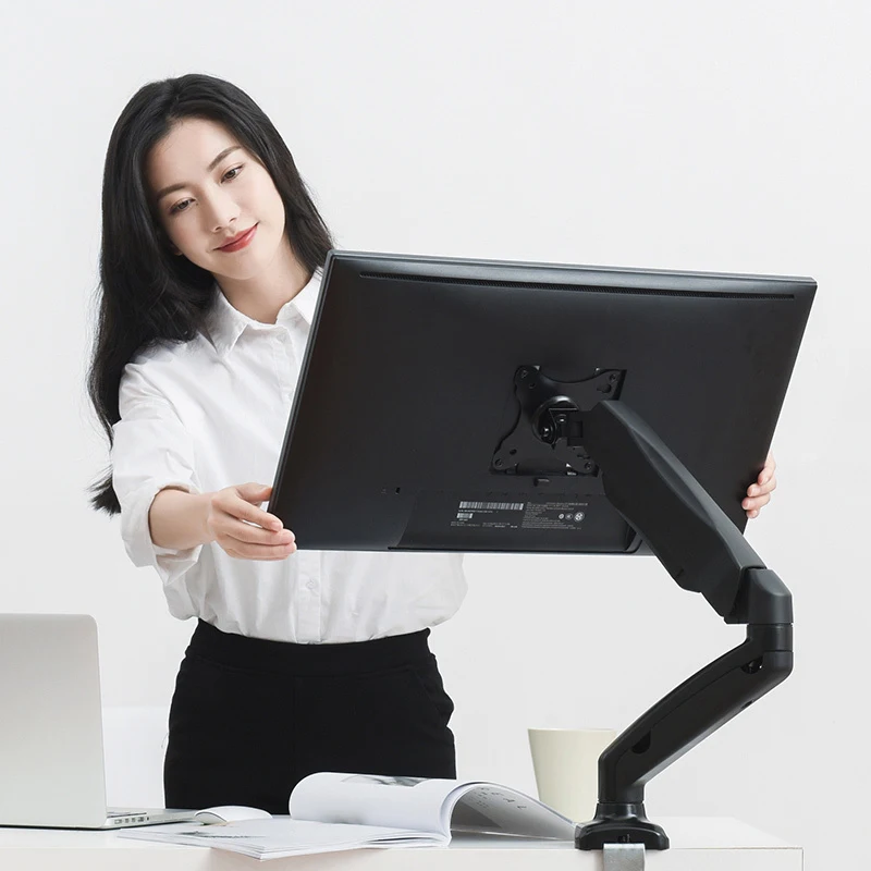 

YEATION Portable Foldable Adjustable Computer Stand Metal TV Brackets USB Elevable Office Desk Rotate Display Support Rack
