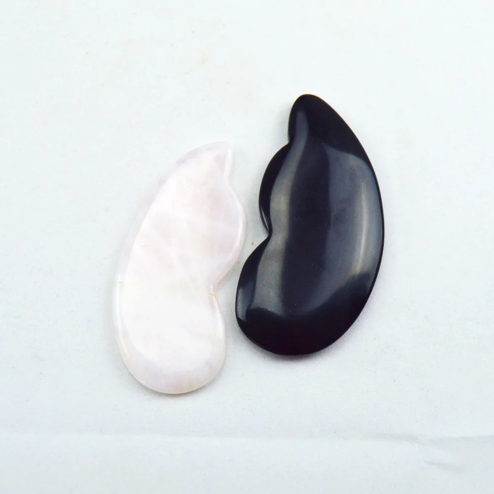 Natural rose quartz and obsidian relax guasha board for wrinkle removal whitening face care beauty face equipment tools Natural rose quartz and obsidian relax guasha board for wrinkle removal whitening face care beauty face equipment tools