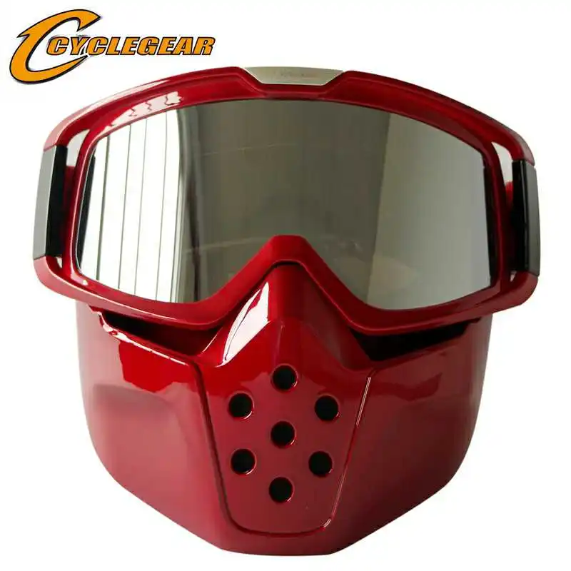 Cyclegear мотоциклетные очки с маской мотоцикл велосипедные очки Gafas de Motocross CG04 - Color: Red Sliver