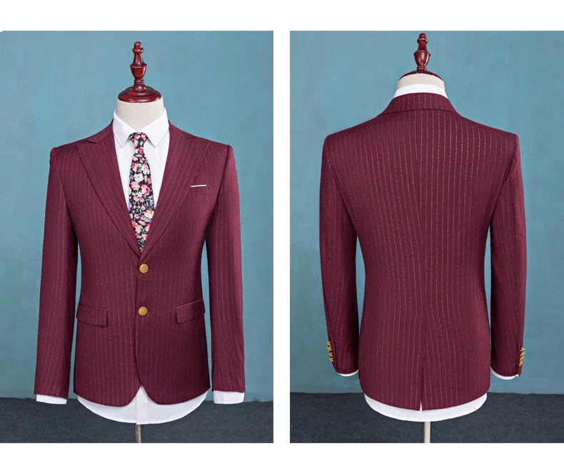 3 Pieces (Jacket+Pants+vest) Latest Design Slim Fit Groom Groomsman Blazer Suits For Men Custom Made Burgundy Casual Men Suits 3 Pieces (Jacket+Pants+vest) Latest Design Slim Fit Groom Groomsman Blazer Suits For Men Custom Made Burgundy Casual Men Suits
